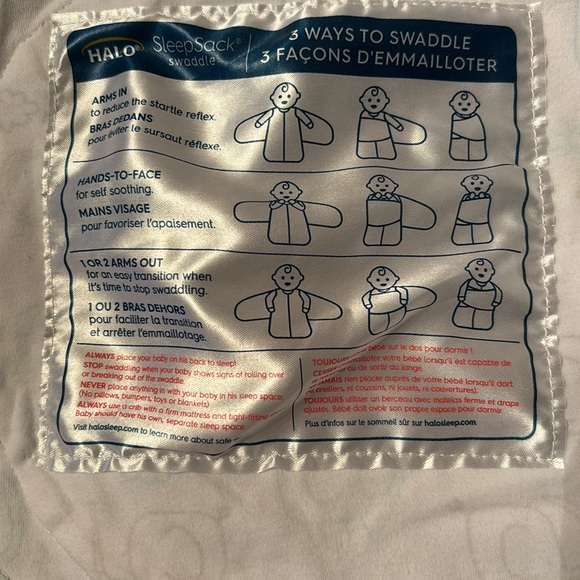Halo Sleep Sack Swaddle Newborn 6-12 pounds white with blue/green elephants NWT - Picture 9 of 9